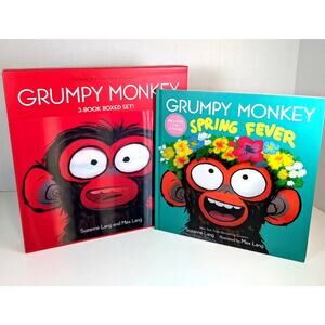 Lot of 4 GRUMPY MONKEY Books Series by Suzanne Lang~Boxed set HC